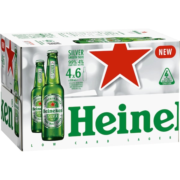 Heineken Lager Silver 330mL x 24 pack