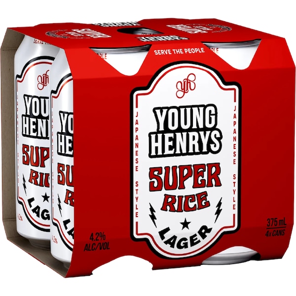 Young Henrys Super Rice Japanese Lager Cans 375mL x 4 pack