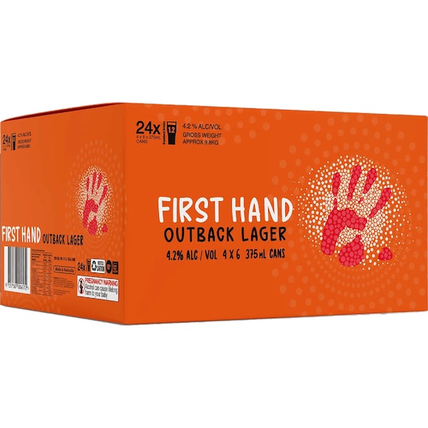 First Hand Beer Outback Lager Cans 375mL x 24 pack
