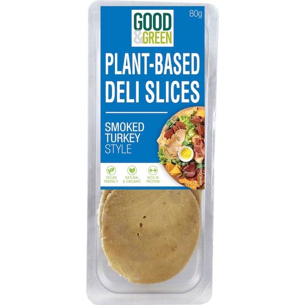 Good & Green Plant Based Deli Slices Smoked Turkey Style 80g