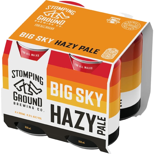 Stomping Ground Big Sky Hazy Pale Cans 355mL x 4 pack