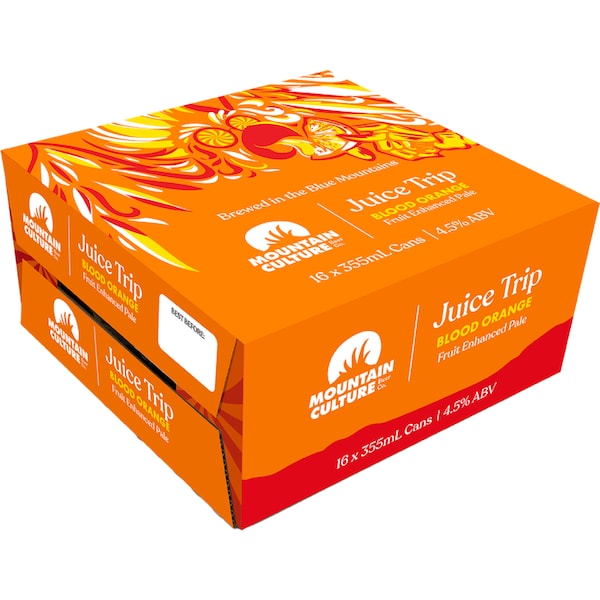Mountain Culture Juice Trip Blood Orange Cans 355mL x 16 pack