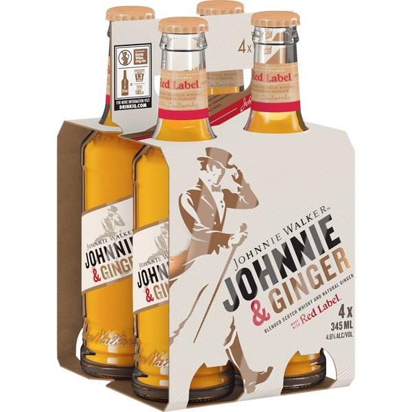 Johnnie Walker Red & Ginger 345mL x 4 pack