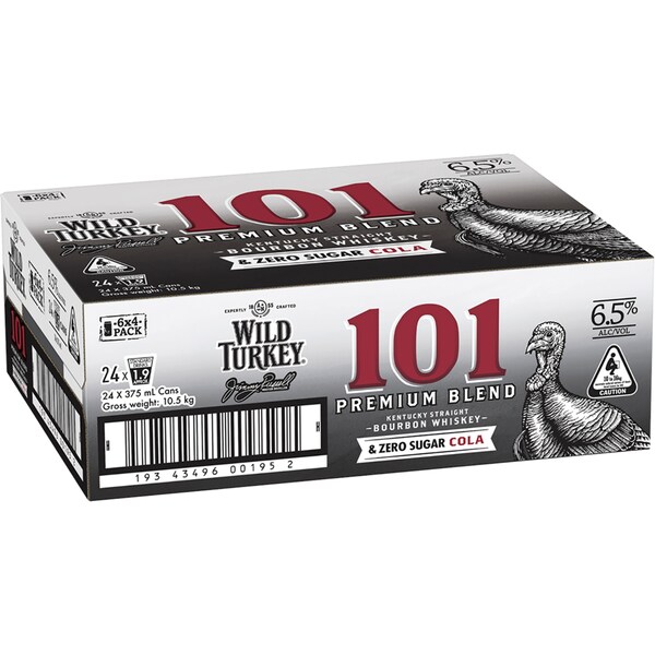 Wild Turkey 101 Zero Cola 375mL x 24 case
