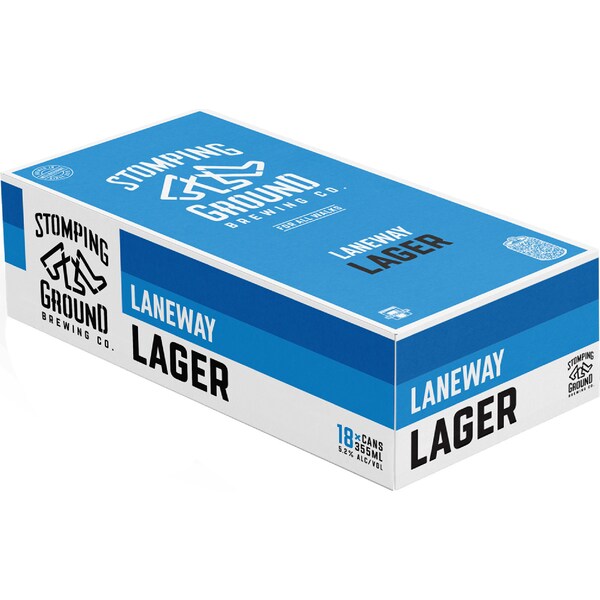 Stomping Ground Laneway Lager Cans 355mL x 18 pack
