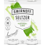 Smirnoff Seltzer Classic Lime Cans