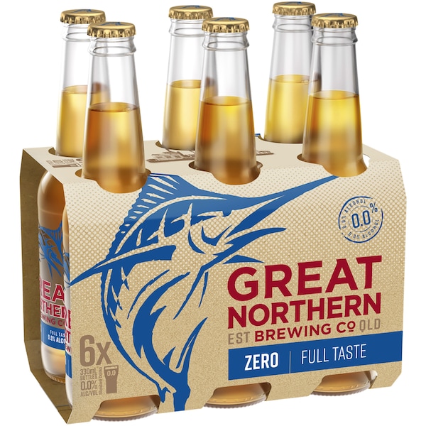 Great Northern Brewing Co Zero Alcohol Bottles 330mL x 6 pack