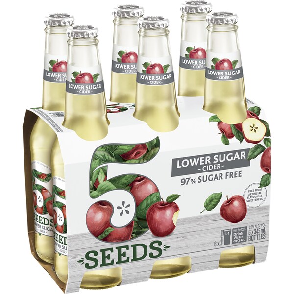 5 Seeds Lower Sugar Cider 345mL x 6 pack