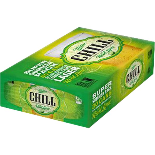 Miller Slow Brewed Low Carb Lager With Real Lime Cans 330mL x 30 pack