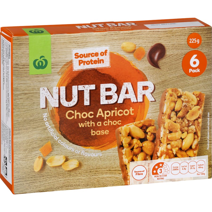 Woolworths Nut Bars Choc Apricot With Choco Base