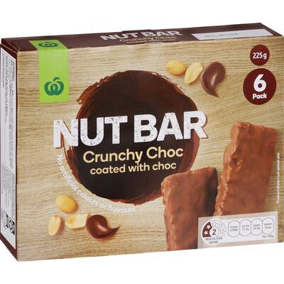 woolworths nut bars crunchy choc coated with choco