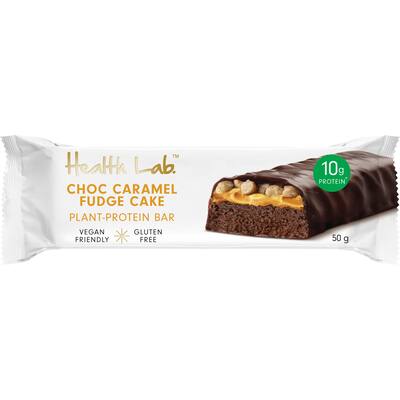 health lab protein bar choc caramel fudge cake