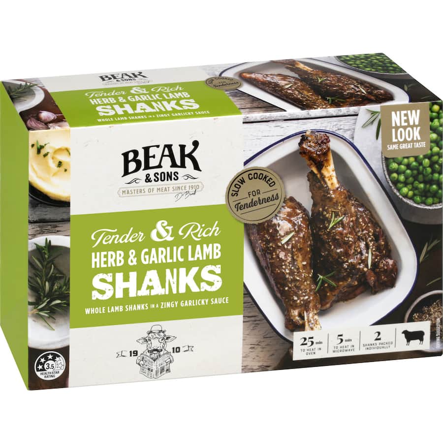 Beak & Sons Lamb Shanks Garlic & Rosemary