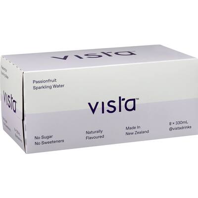 vista sparkling water passionfruit 330ml