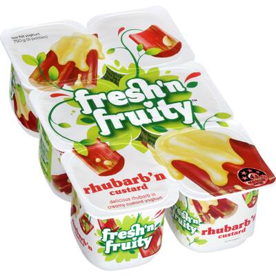 fresh n fruity yoghurt 6pk rhubarb & custard