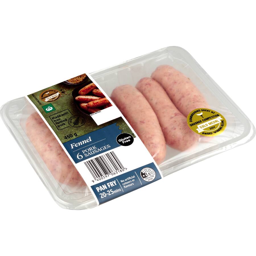 Woolworths Sausages Pork & Fennel