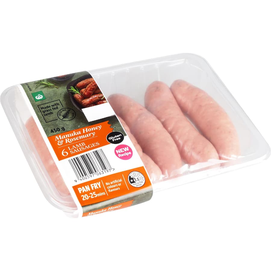 Woolworths Sausages Lamb, Manuka Honey & Rosemary