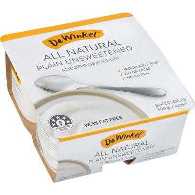 de winkel natural yoghurt 4pk plain unsweetened