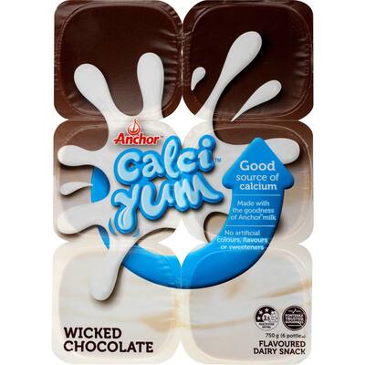 anchor calci yum dairy food 6pk wicked chocolate