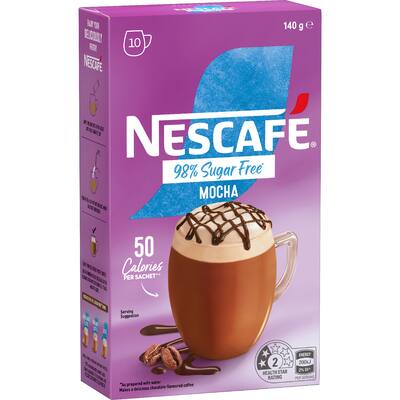 nescafé coffee sachets 98% sugar free mocha