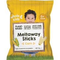 whole kids organic baby snacks melty sticks corn