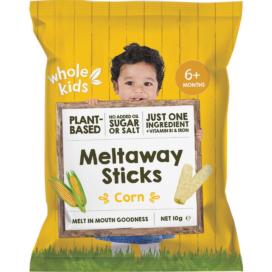 Whole Kids Organic Baby Snacks Melty Sticks Corn