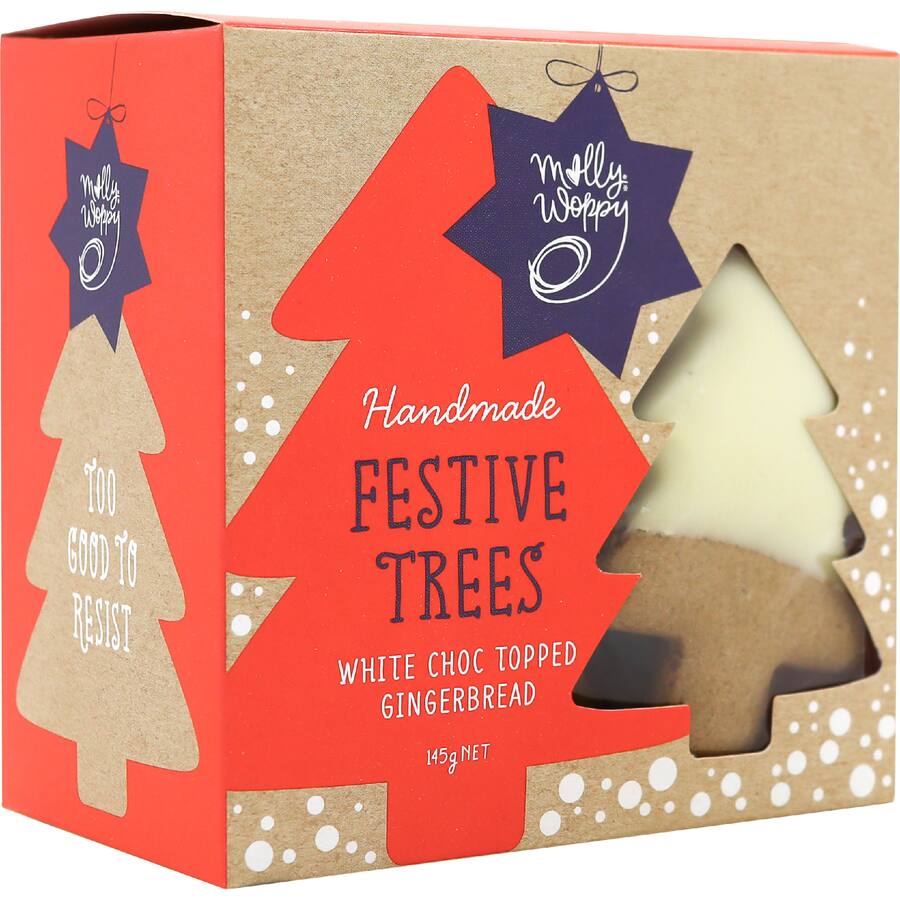 Molly Woppy Gingerbread Cookies Iced Festive Trees