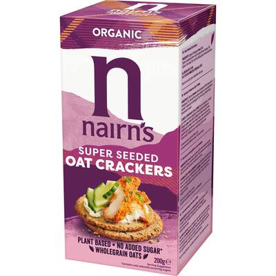nairns organic oat crackers super seeded