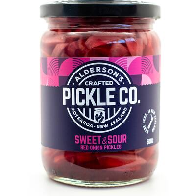 aldersons pickled onions red sweet & sour