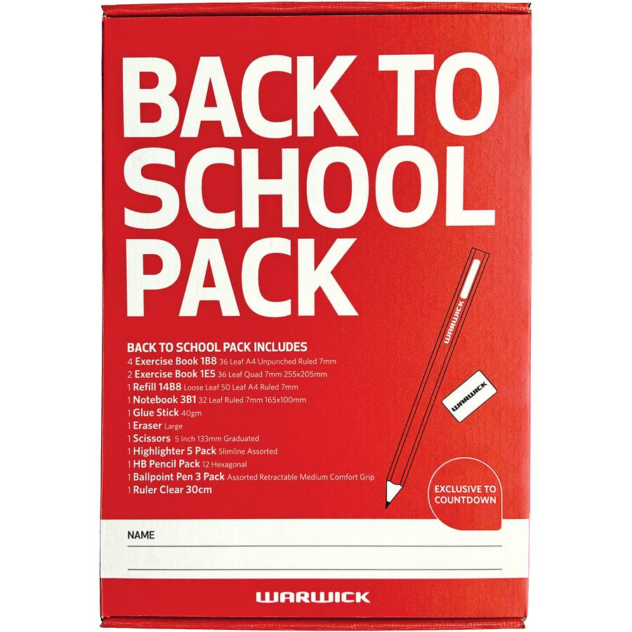 Warwick Back To School Pack