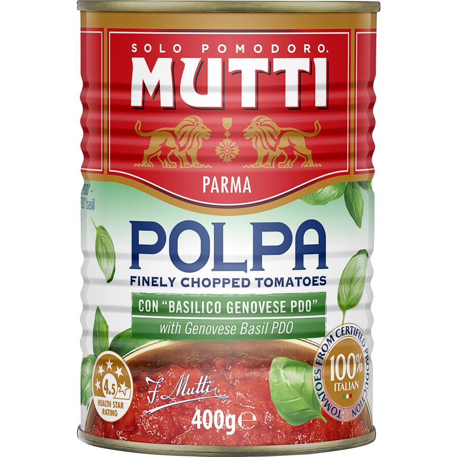Mutti Polpa Flavoured Tomatoes Chopped With Basil