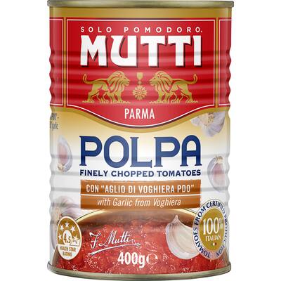 mutti polpa flavoured tomatoes chopped with garlic