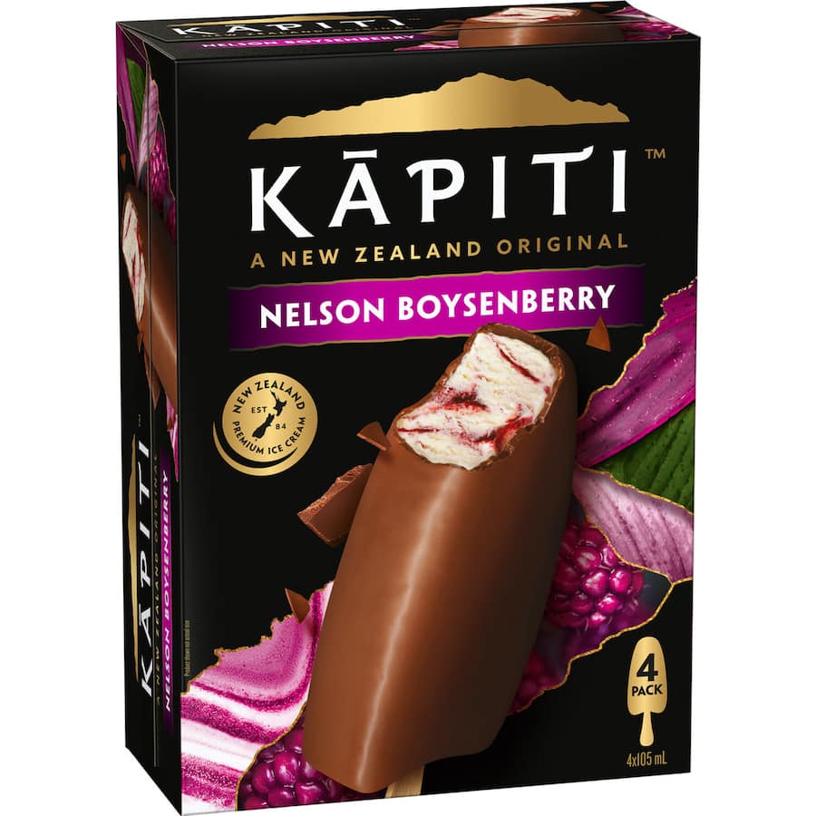 Kapiti Ice Cream On Stick Boysenberry 420Ml