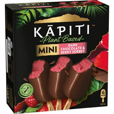 kapiti sorbet dark chocolate & berry 6pack