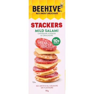 beehive cheese snack stackers & mild salami