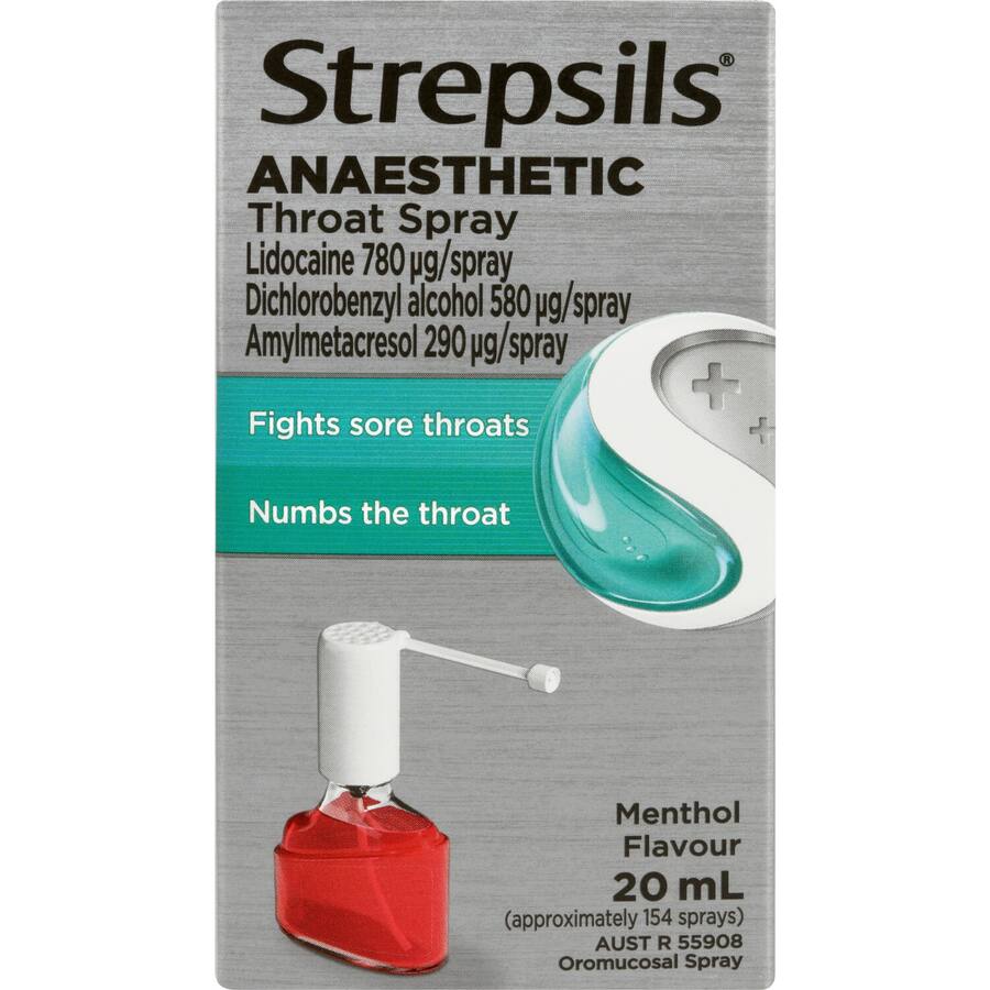 Strepsils Plus Anaesthetic Throat Spry Menthol Flavour