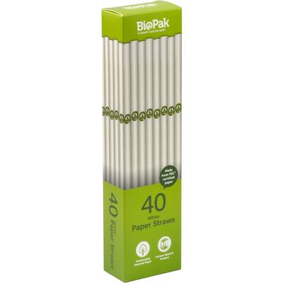 biopak straws paper white