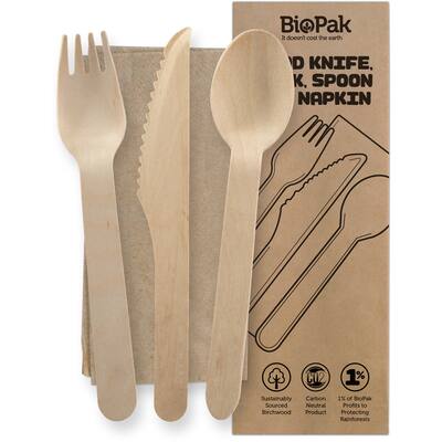 biopak cutlery set wooden
