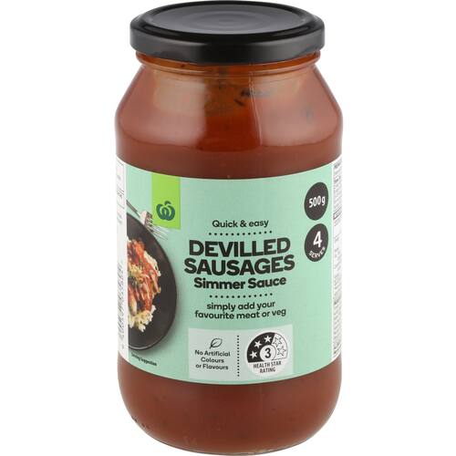 Countdown Devilled Sausages Simmer Sauce 500g bunch