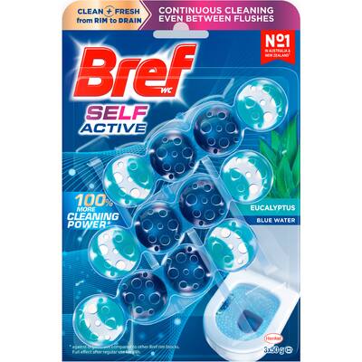 bref blue active toilet flush rim block eucalyptus
