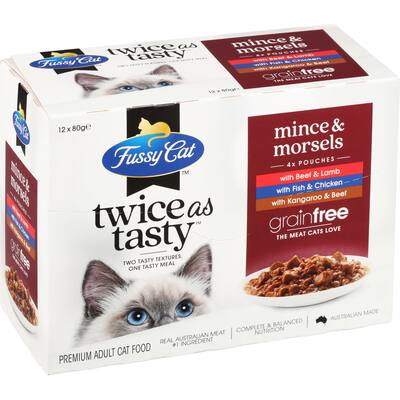 fussy cat grain free wet cat food mince & morsels