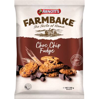 arnotts farmbake cookies choc chip fudge