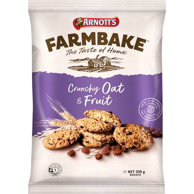 arnotts farmbake cookies crunchy oat & fruit