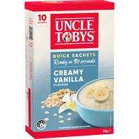 Uncle Tobys Oats Quick Sachets Creamy Vanilla