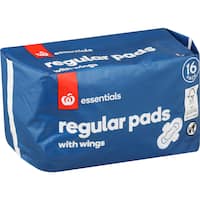 Woolworths Essentials Pads Regular With Wings (16pk)
