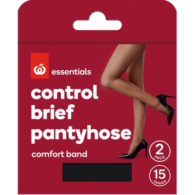 essentials pantyhose control brief black 15 denier