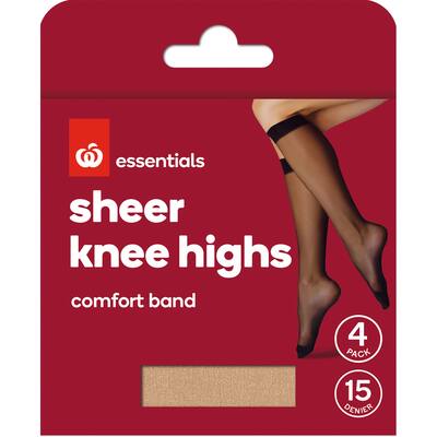 essentials knee highs natural 15 denier one size