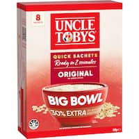 uncle tobys oats quick sachets original (368g)