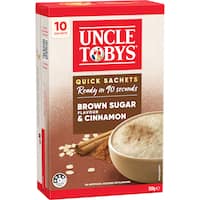 uncle tobys oats quick sachets brown sugar & cinnamon