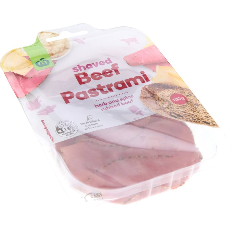 Woolworths Shaved Beef Pastrami